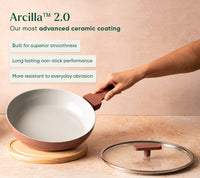 Frypan 24cm with glass lid (2.0) - Jaipur Terracotta