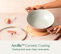 Complete Cookware Set (4-Piece) with glass lid - Jaipur Terracotta