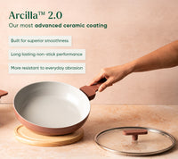 Frypan 24cm with glass lid (2.0) - Jaipur Terracotta