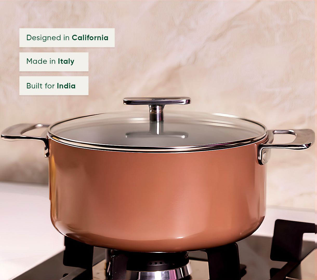 Dutch Oven 24cm with glass lid - Jaipur Terracotta
