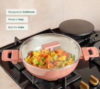 Kadai 24cm with glass lid - Jaipur Terracotta