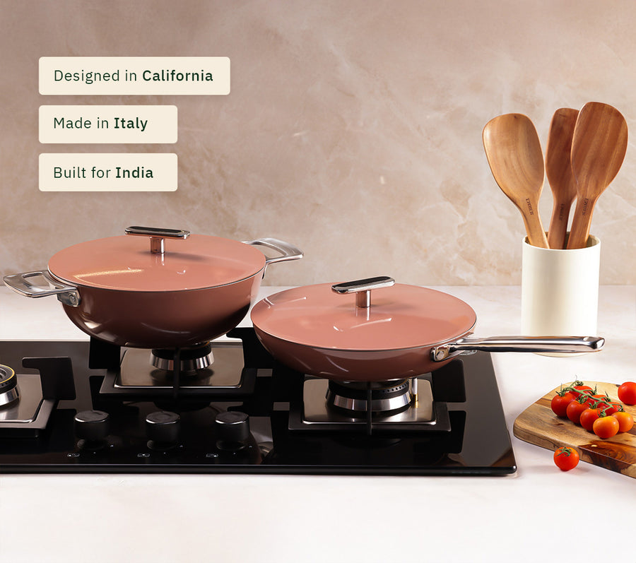 Ember Frypan + Kadai Duo - Jaipur Terracotta