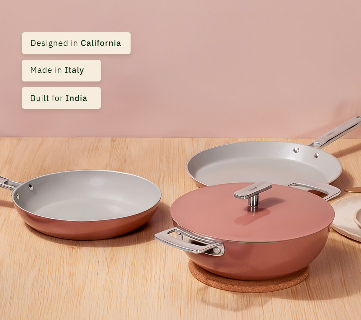 Everyday Cookware Trio (with storage) - Jaipur Terracotta