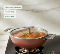 Kadai 24cm with glass lid - Jaipur Terracotta