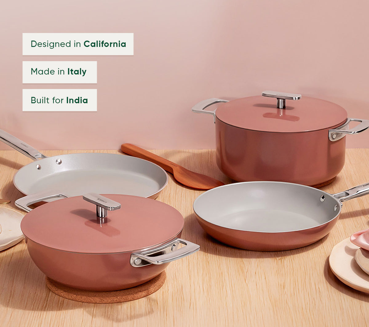 Complete Cookware Set (4-Piece) Without Storage - Jaipur Terracotta
