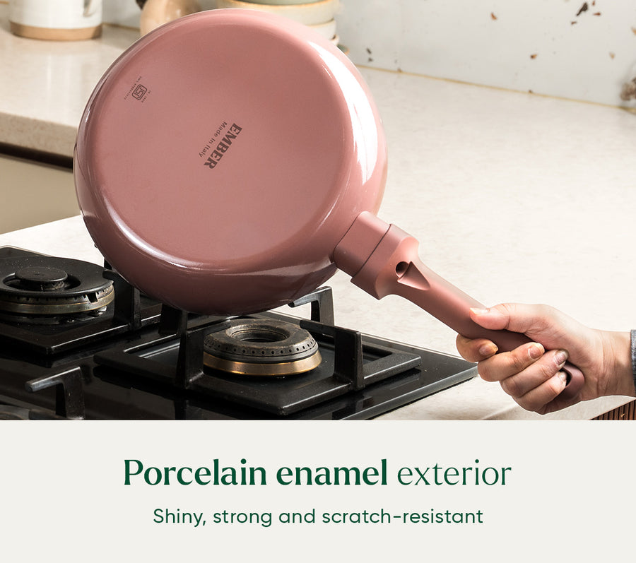 Frypan 24cm with glass lid (2.0) - Jaipur Terracotta