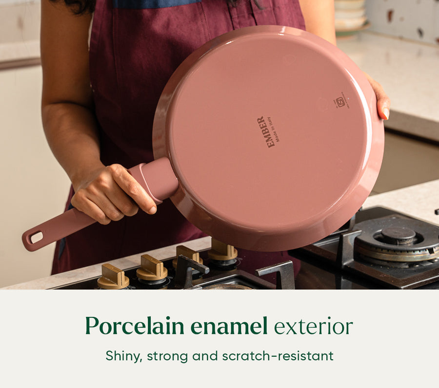 Complete Cookware Set (4-Piece) with glass lid - Jaipur Terracotta