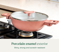Kadai 24cm with glass lid - Jaipur Terracotta