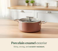 Mini Dutch Oven 20cm with glass lid - Jaipur Terracotta