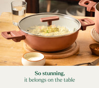 Kadai 24cm with glass lid - Jaipur Terracotta
