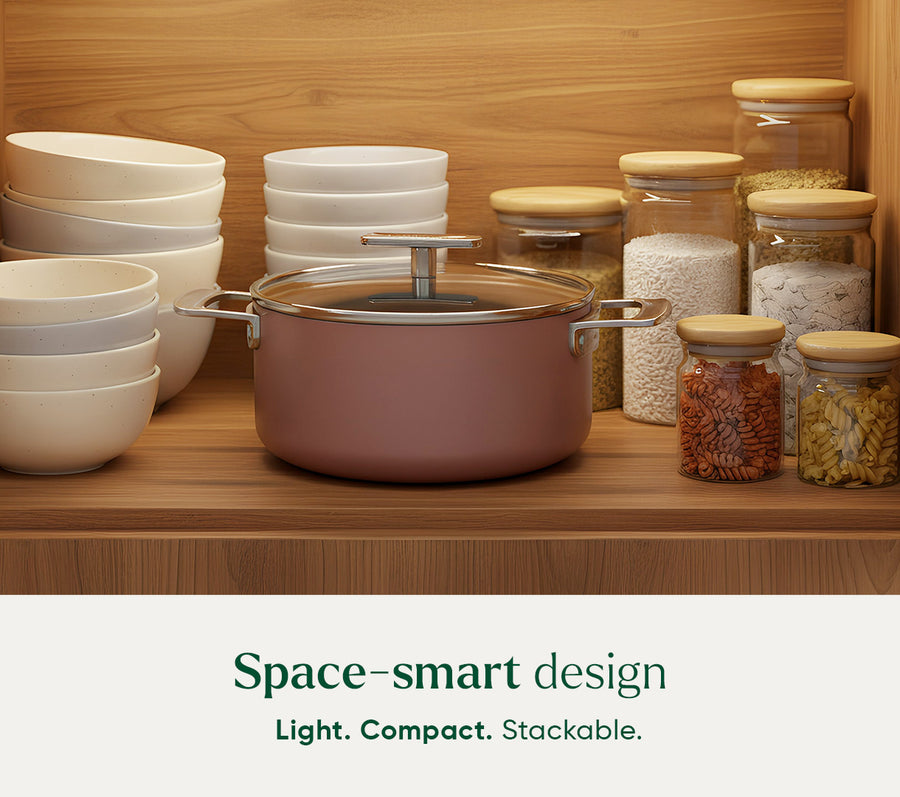 Mini Dutch Oven 20cm with glass lid - Jaipur Terracotta