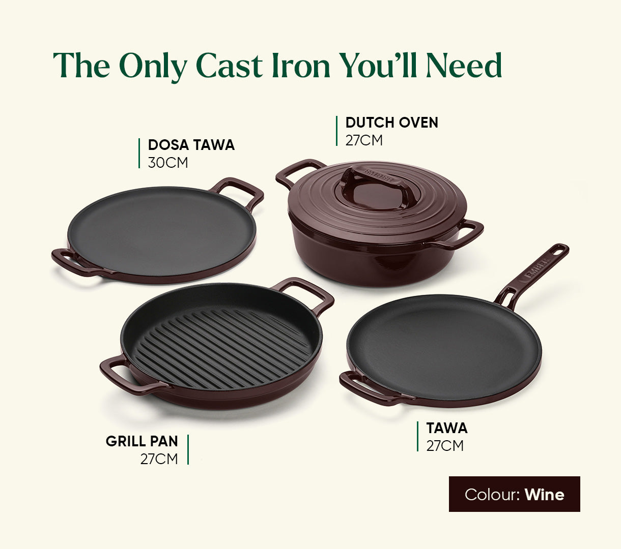 TitaniumClad™ Cast Iron Duo - Wine