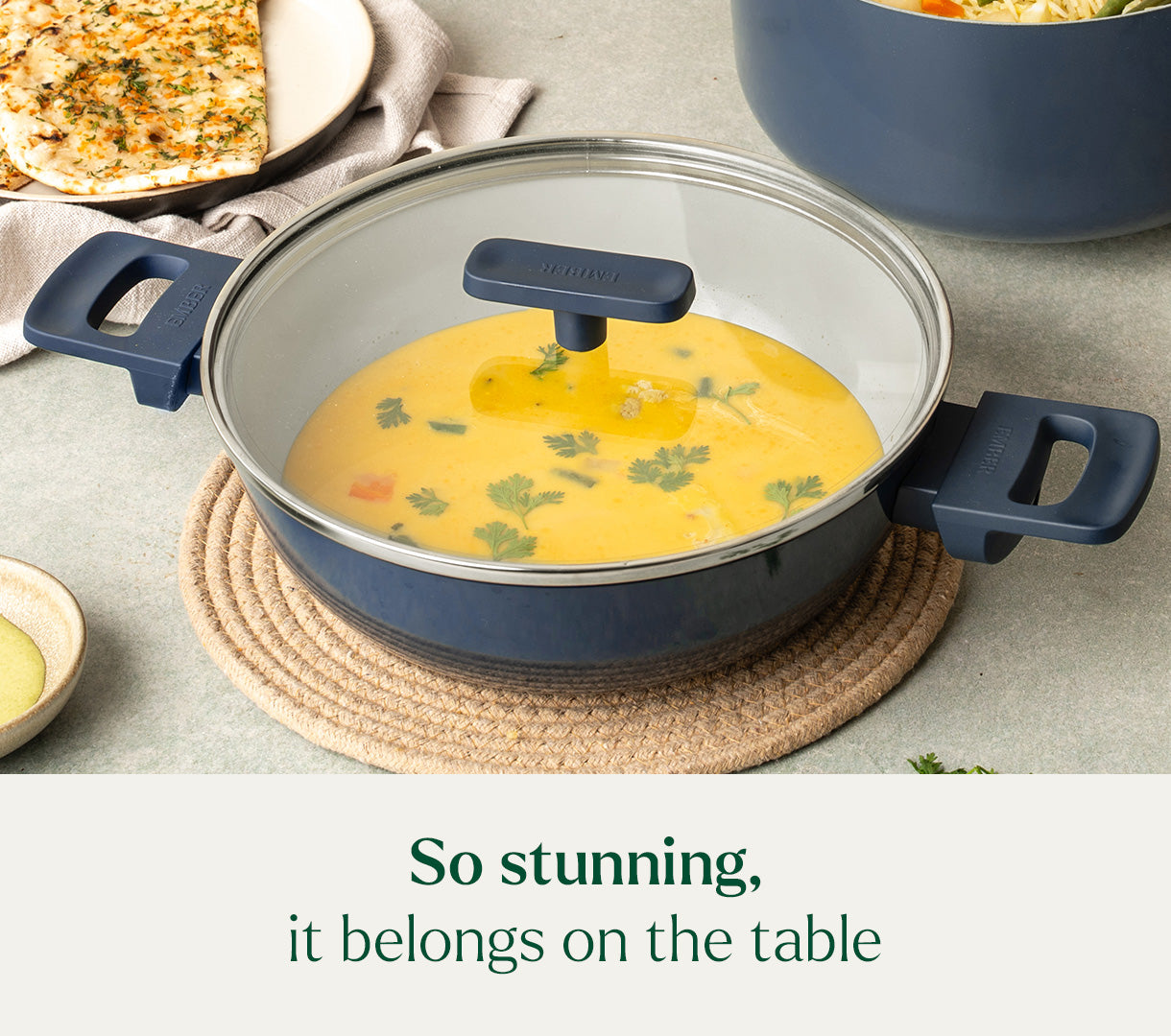 Kadai 24cm with glass lid - Nilgiri Blue