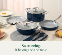 Complete Cookware Set (4-Piece) with glass lid - Nilgiri Blue
