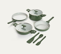 Complete Cookware Set (4-Piece) with glass lid - Coorg Green
