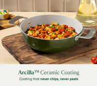 Kadai 24cm with glass lid - Coorg Green