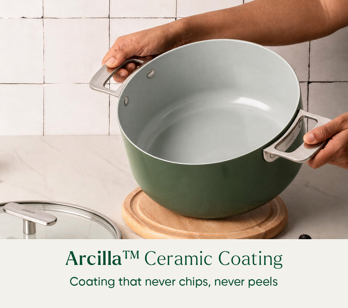 Dutch Oven 24cm with glass lid - Coorg Green