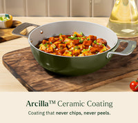 Kadai 24cm with glass lid - Coorg Green