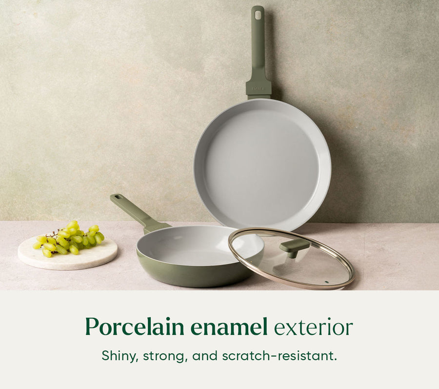 Everyday Cookware Trio with glass lid - Coorg Green