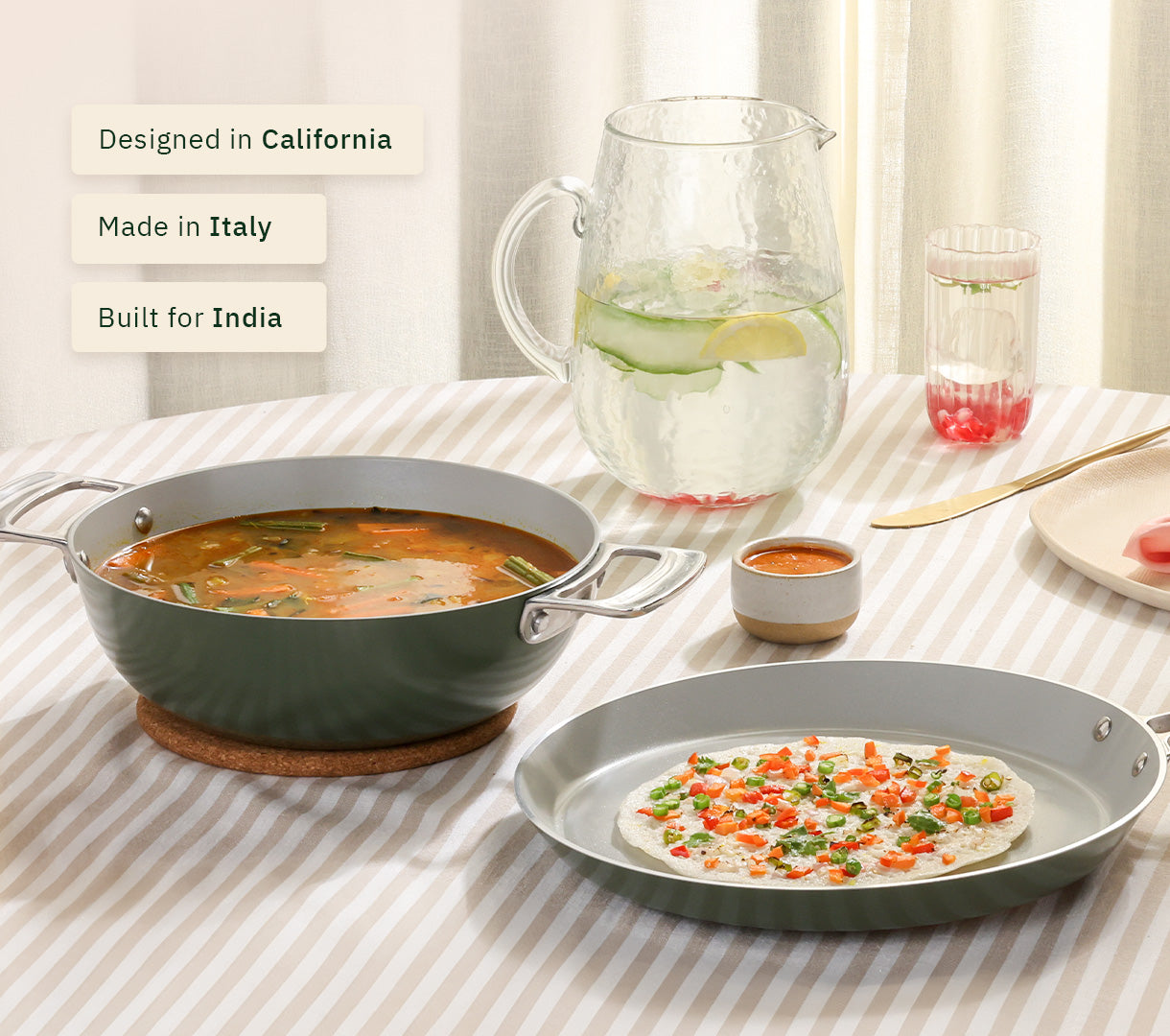 Everyday Cookware Trio (with storage) - Coorg Green