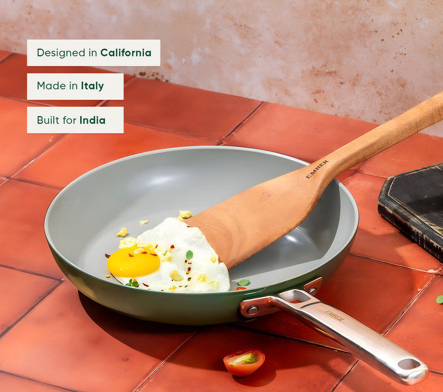 Frypan 24cm with glass lid - Coorg Green
