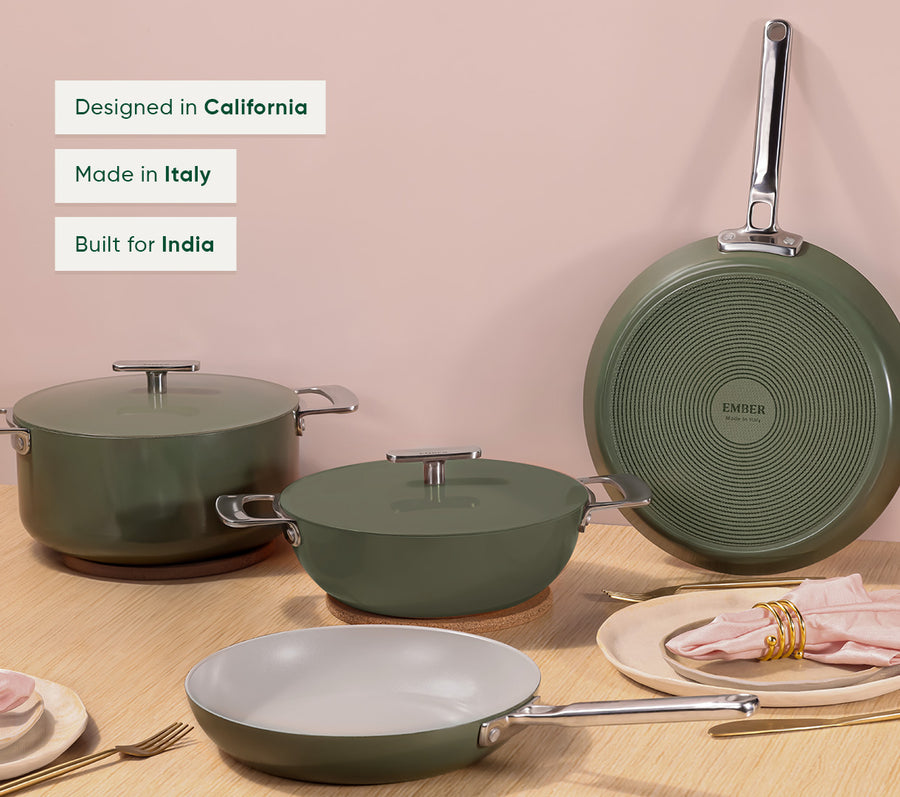 Complete Cookware Set (4-Piece) Without Storage - Coorg Green