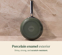 Ember Mini Frypan with glass lid + Kadai Duo - Coorg Green