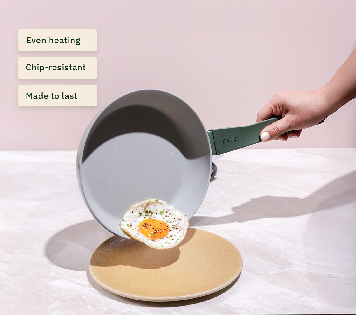 Frypan 24cm with glass lid (2.0) - Coorg Green