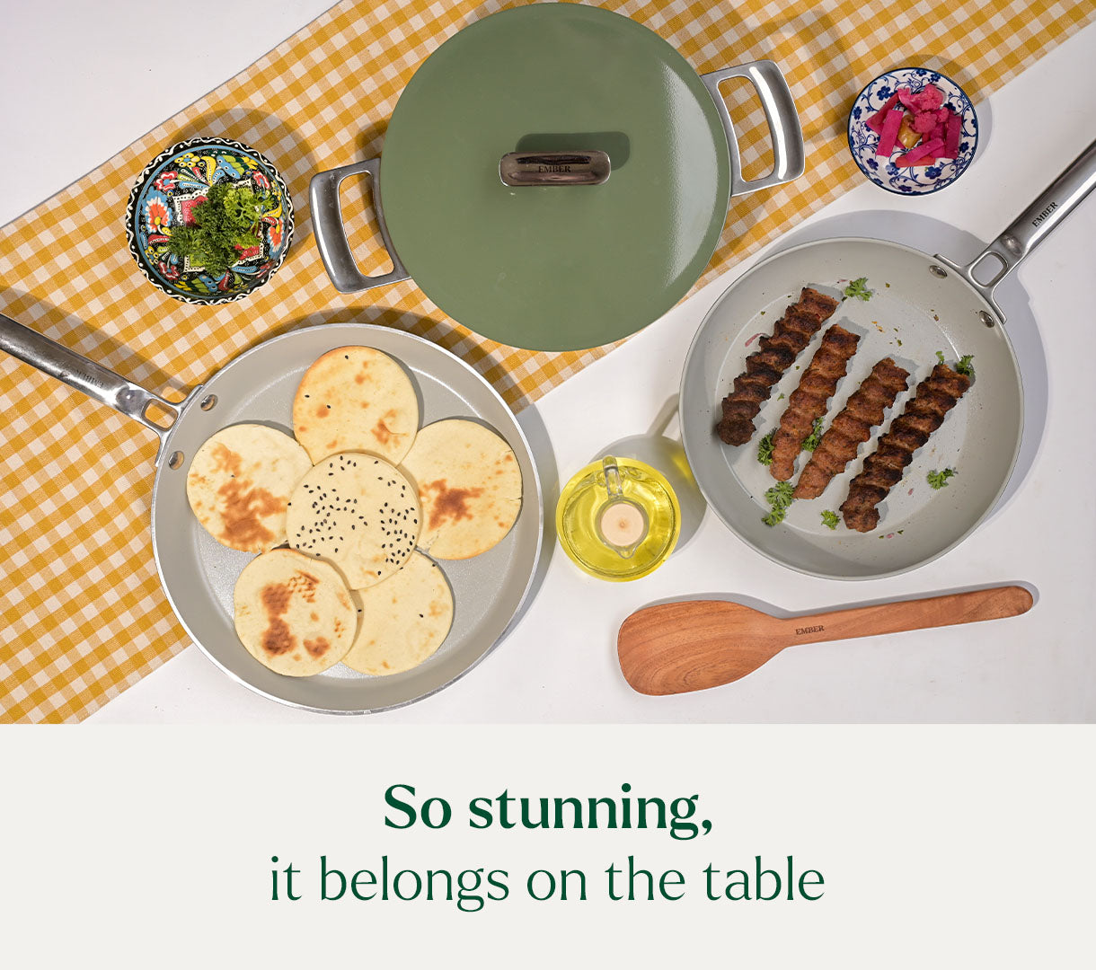 Everyday Cookware Trio (with storage) - Coorg Green