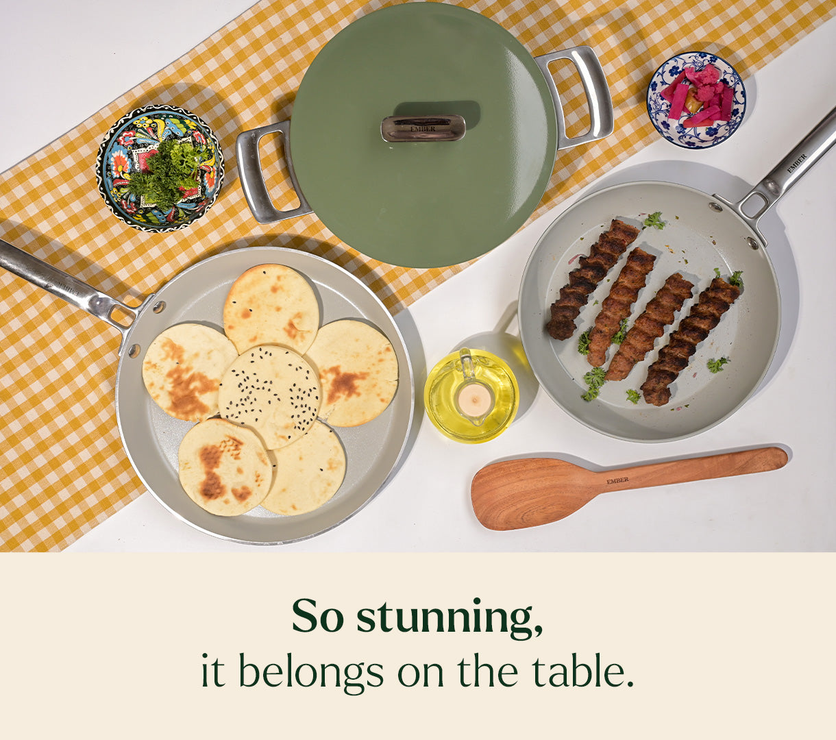 Everyday Cookware Trio (with storage) - Coorg Green