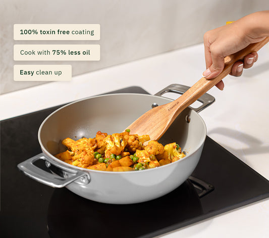 Ember Mini Frypan with glass lid + Kadai Duo - Himalayan Mist