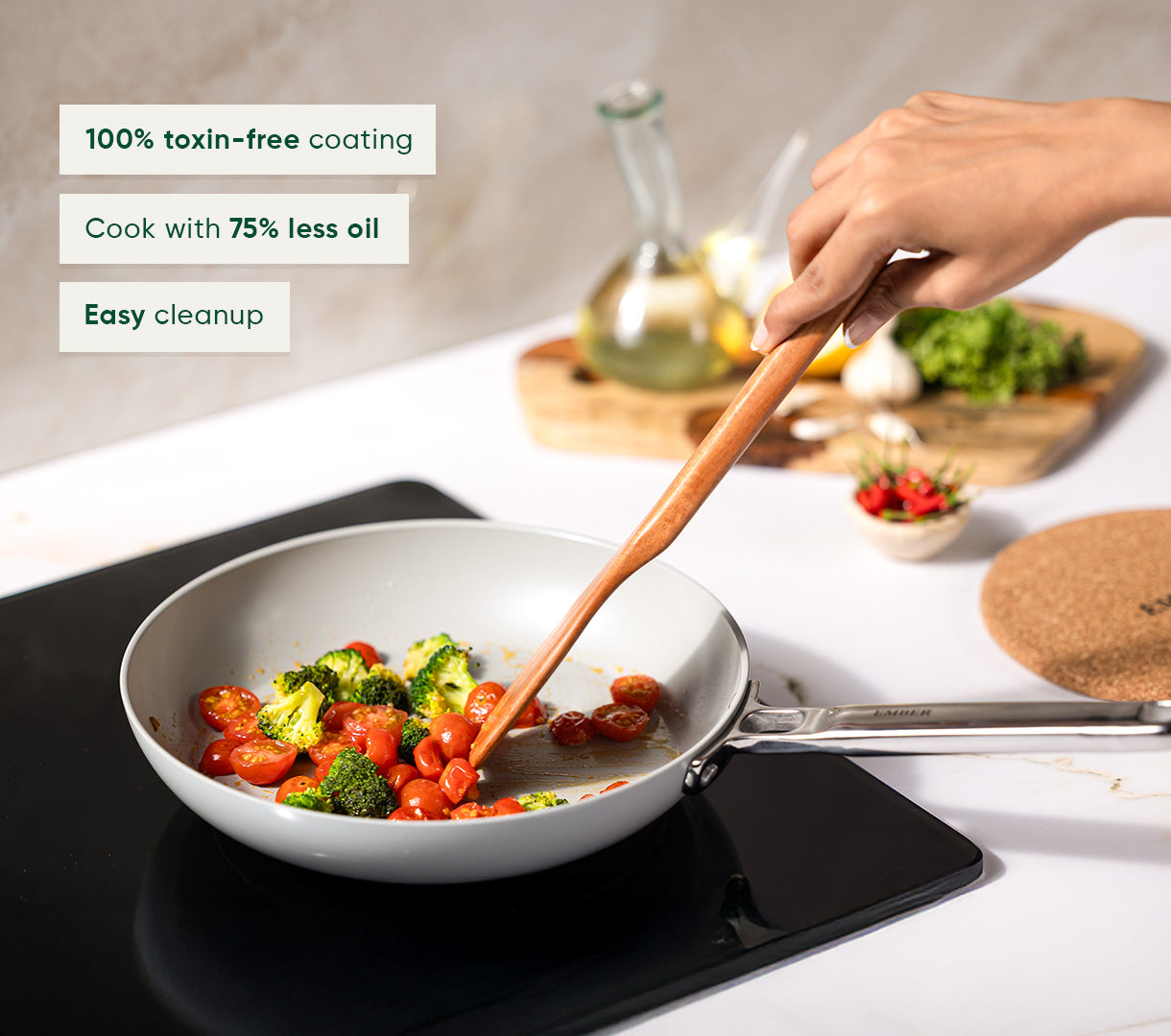 Frypan 24cm with glass lid - Himalayan Mist