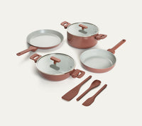 Complete Cookware Set (4-Piece) with glass lid - Jaipur Terracotta