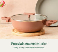 Everyday Cookware Trio with glass lid - Jaipur Terracotta