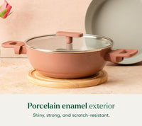 Kadai 24cm with glass lid - Jaipur Terracotta